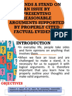 Lesson 62ND Q Stand On Argument by Reasonable Arguments