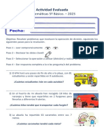 4º Evaluación Matemáticas 5ºA - 2023 - Resolución de Problemas