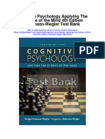 Cognitive Psychology Applying The Science of The Mind 4th Edition Robinson Riegler Test Bank