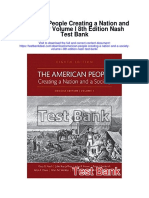 American People Creating A Nation and A Society Volume I 8th Edition Nash Test Bank