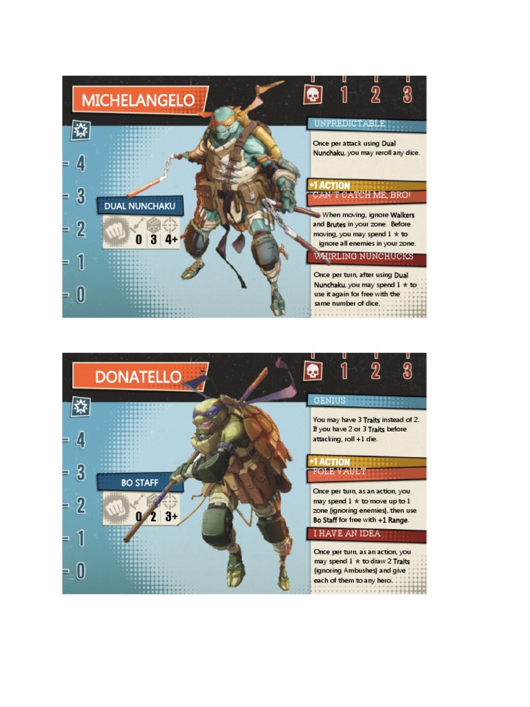MCs Customs - TMNT Hero ID and Enemy Cards | PDF