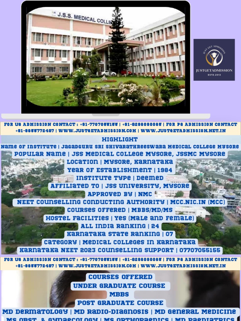 JSS Medical College Mysore: Admissions 2023 Courses Offerd Fees