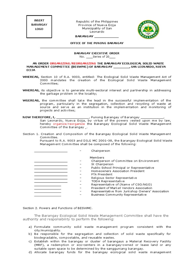 BSWMC | PDF | Waste Management | Municipal Solid Waste