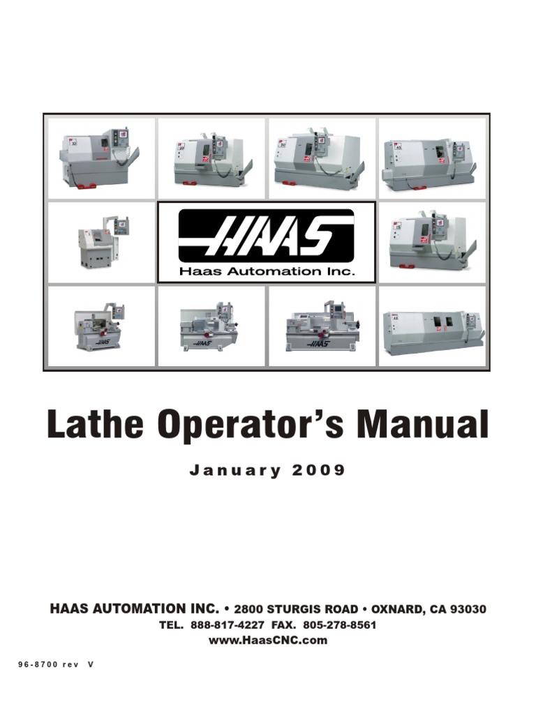 Lathe Operator's Manual: January 2009 | PDF | Damages | Machining