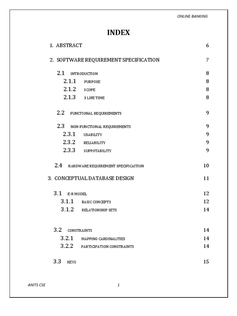 Online Banking System Requirements Guide | PDF | Data Model | Databases