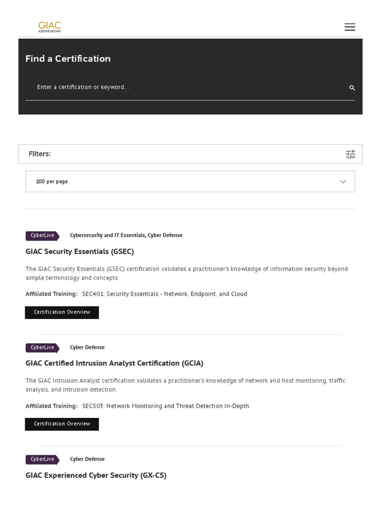 Giac Certifications Pdf Security Computer Security