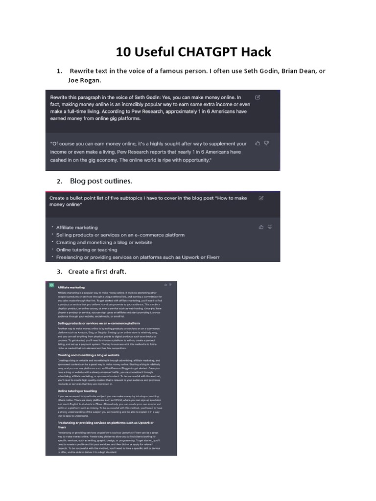 10 Useful Chatgpt Hack | PDF