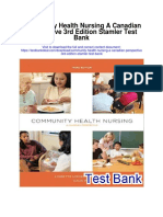 Community Health Nursing A Canadian Perspective 3rd Edition Stamler Test Bank