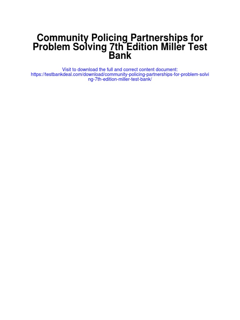 community policing partnerships for problem solving 7th edition pdf