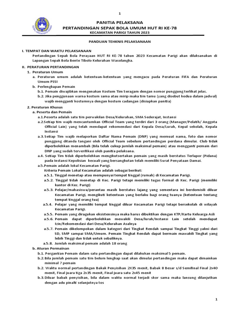 2023 Tecnical Meeting Panduan Teknis Bola Umum Fix Pdf