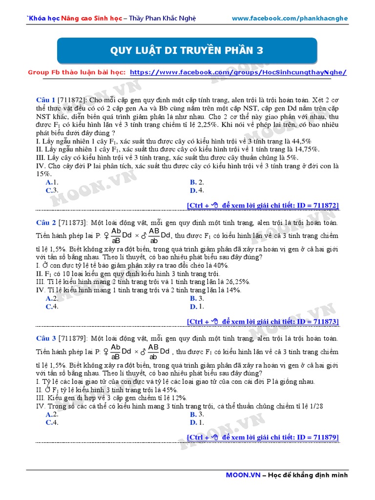 Quy Luat Di Truyen Phan | PDF