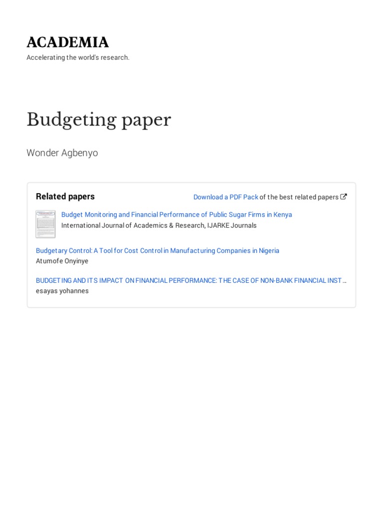 Budgeting - Paper With Cover Page v2 - 2 | PDF | Regression Analysis ...