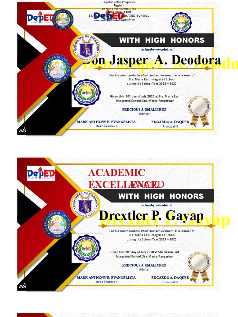 Certificate of Recognition 2020 PDF