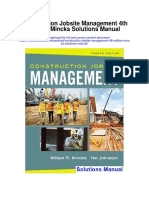 Construction Jobsite Management 4th Edition Mincks Solutions Manual