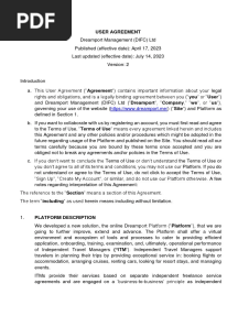 Dreamport User Agreement (Effective From July 14, 2023)