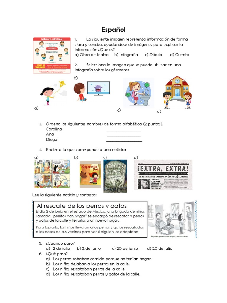 Examen Primer Grado Tercer Trimestre PDF