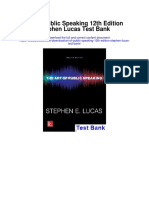 Art of Public Speaking 12th Edition Stephen Lucas Test Bank