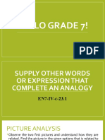 Supply Other Words or Expression That Complete An Analogy