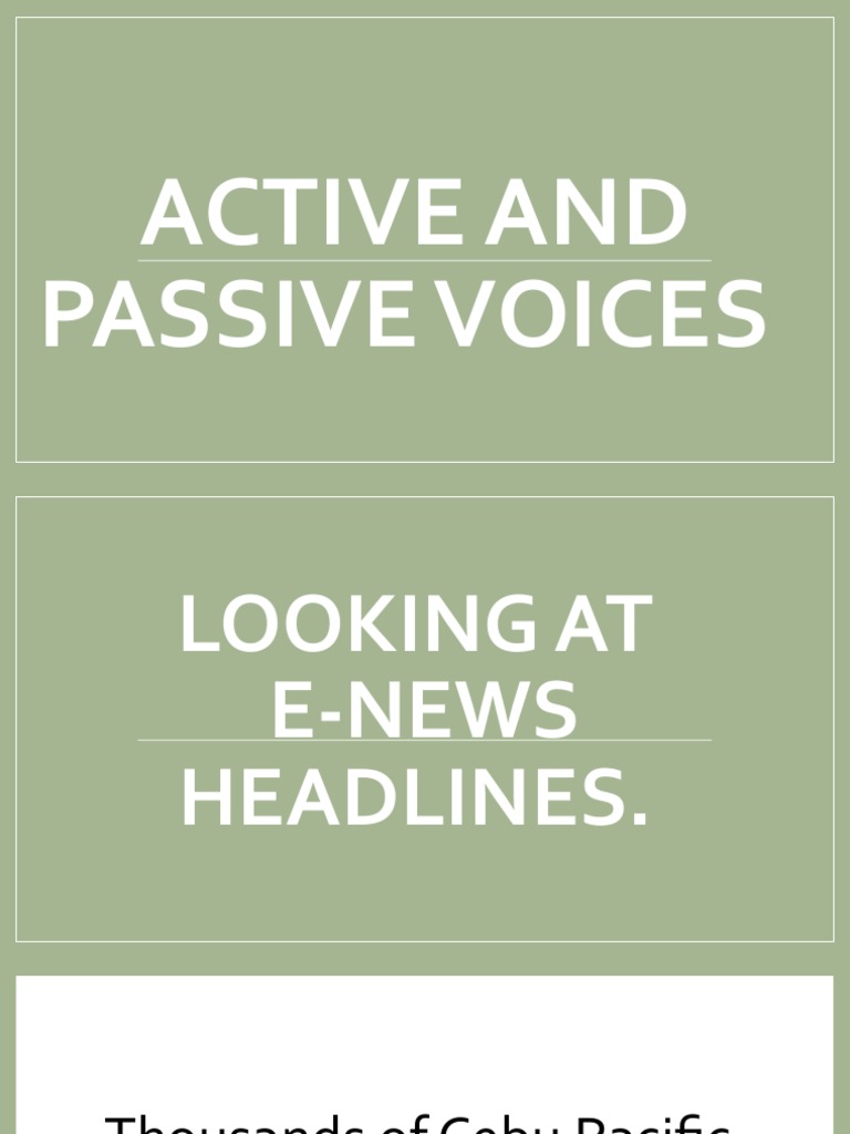 Grade 7 Active and Passive Voices | PDF