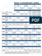 Calendário de Provas - 2av Manhã 2023