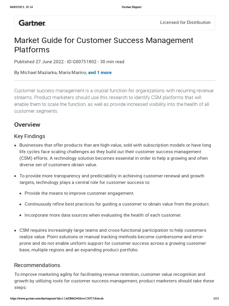 Gartner Reprint PDF Customer Relationship Management Marketing