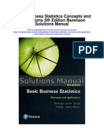 Basic Business Statistics Concepts and Applications 5th Edition Berenson Solutions Manual