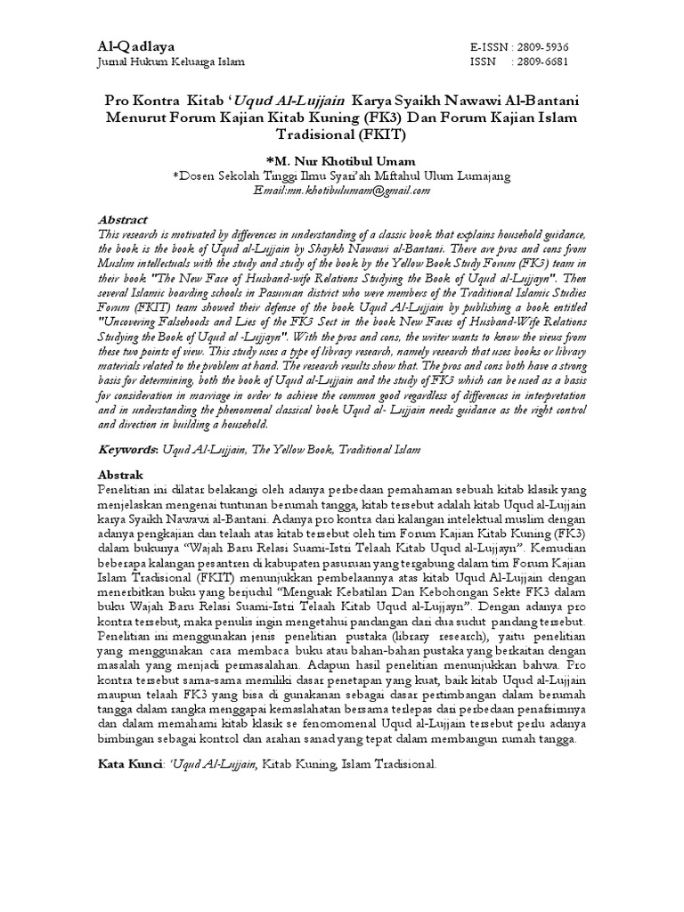 3.+Kontroversi+Kitab+'Uqud+Al Lujjain | PDF