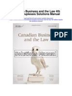 Canadian Business and The Law 4th Edition Duplessis Solutions Manual