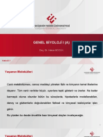 Genel Biyoloji I (A) : Doç. Dr. Harun BÖCÜK