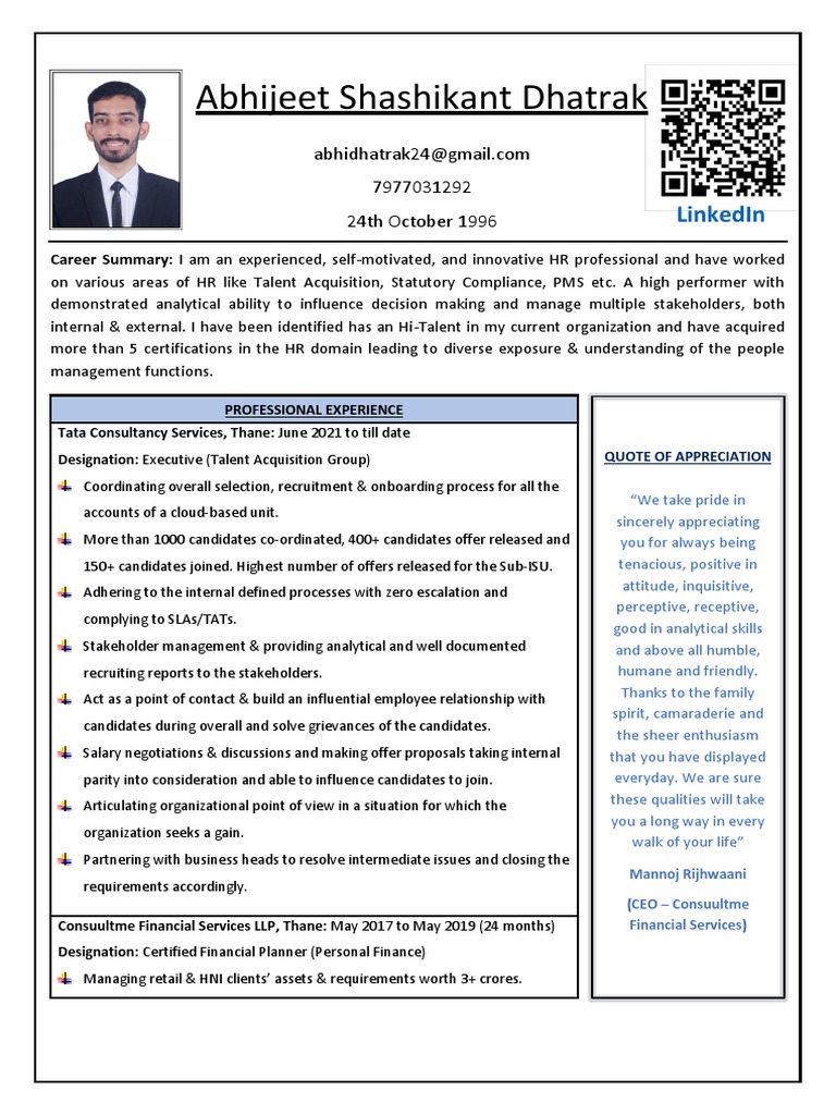 HR Professional with Talent Acquisition Expertise | PDF