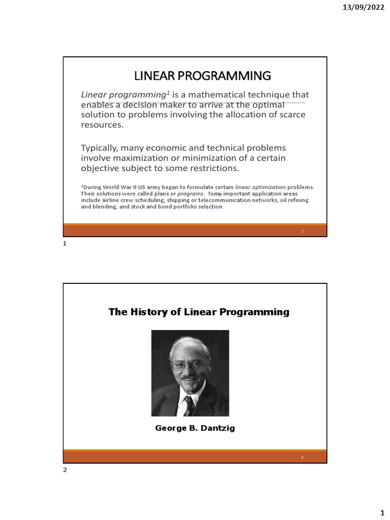 LECTURE 02 Formulating An LP Model | PDF | Linear Programming ...