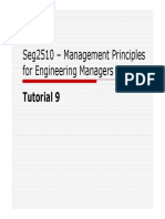Seg2510 - Management Principles For Engineering Managers: Tutorial 9