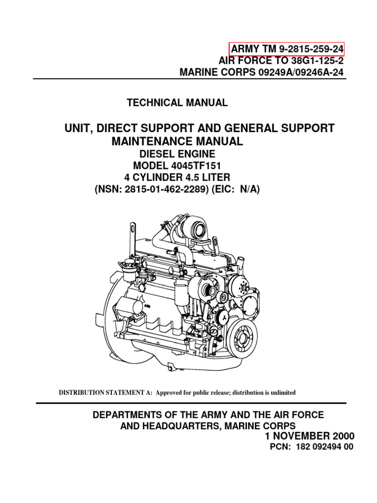 Diesel Engine Maintenance Manual | PDF