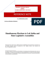Simultaneous Election To Lok Sabha and State Legislative Assemblies