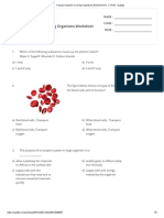 Worksheet No. 1-Transport System in Living Organisms