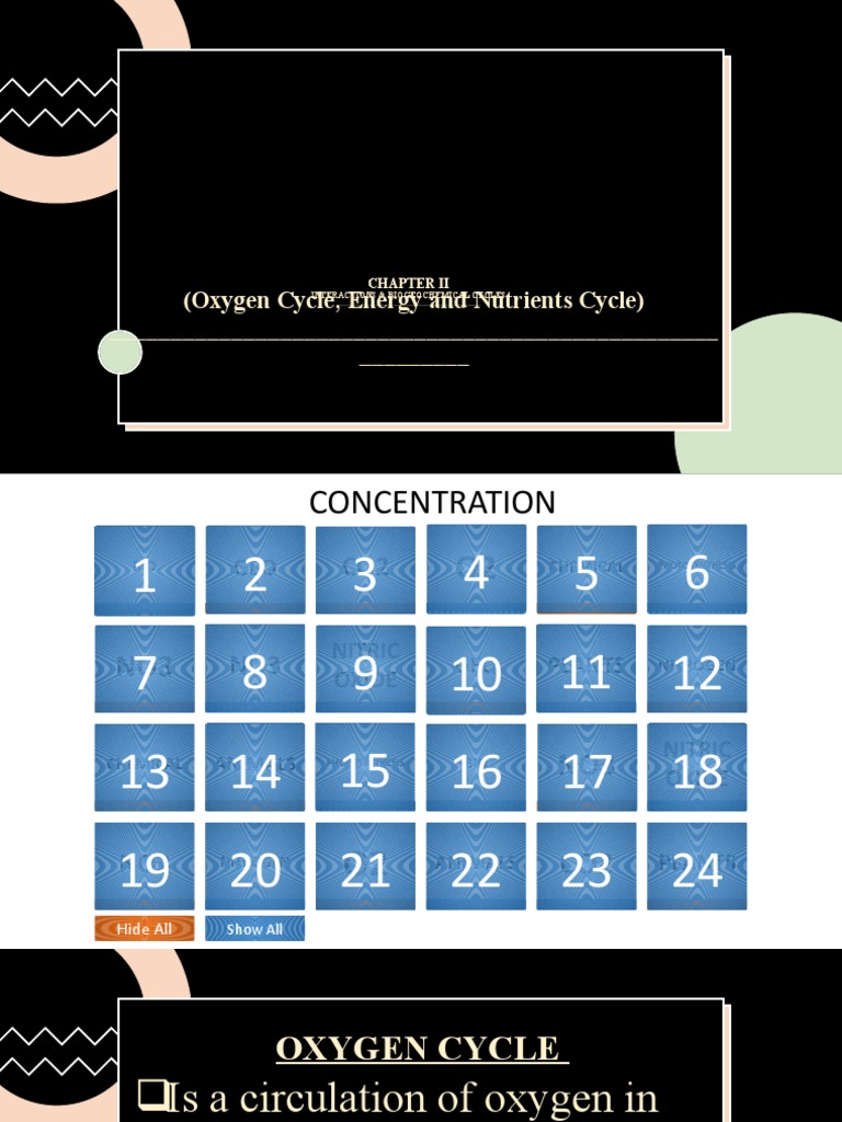 Week 5 Interactions And Biochemical Cycle Oxygen Cycle Energy And