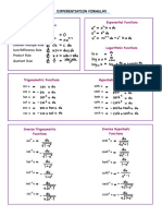 Formula - Differentiation