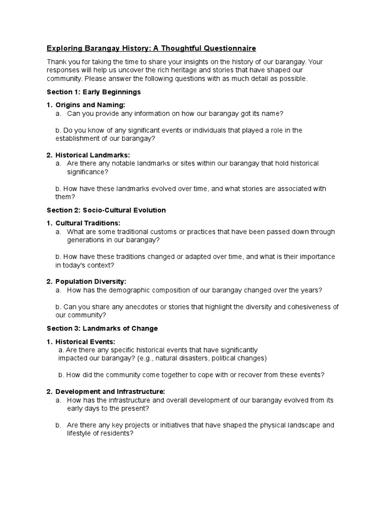 Barangay History and Needs Assessment | PDF | Infrastructure | Poverty