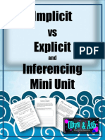 2019-5-9 4.1 Implicit Vs Explicit and Inference Mini Unit