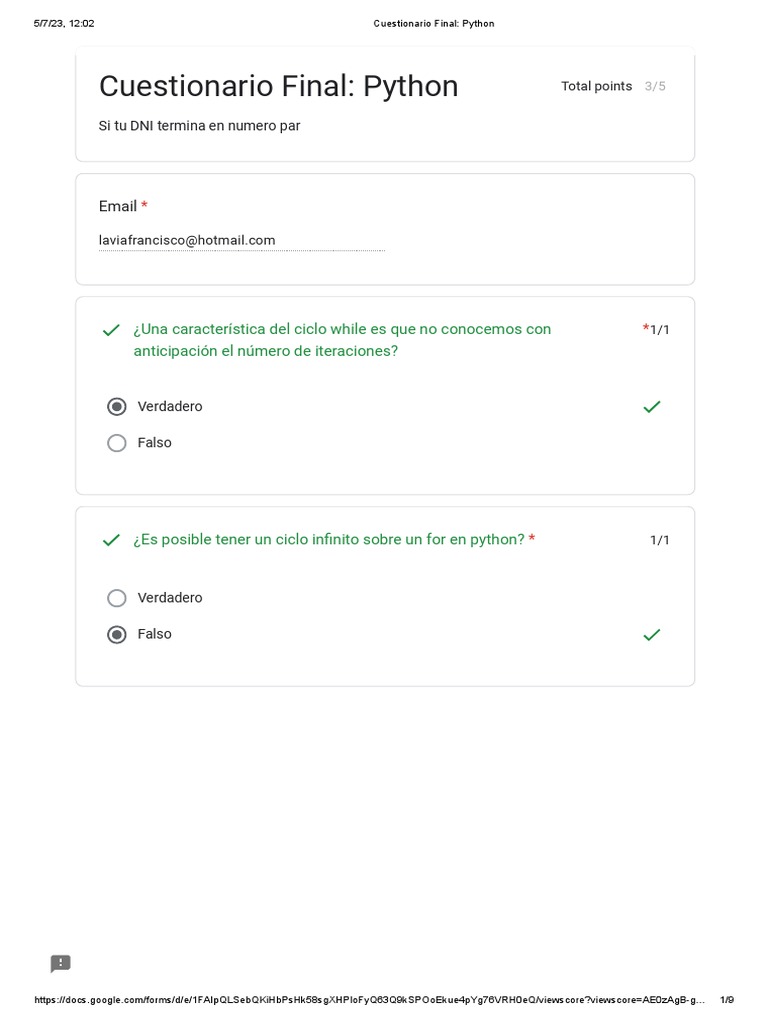 Cuestionario Final - Python | Download Free PDF | Python (Programming ...