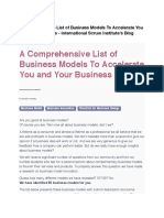 Comprehensive List of Business Models
