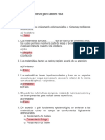 Didactica de Matematicas - Cuestionario de Refuerzo para Examen Final - Módulo1 y 2