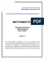 Mathematics Grade 11 Revision - Memo Term 1 - 2023