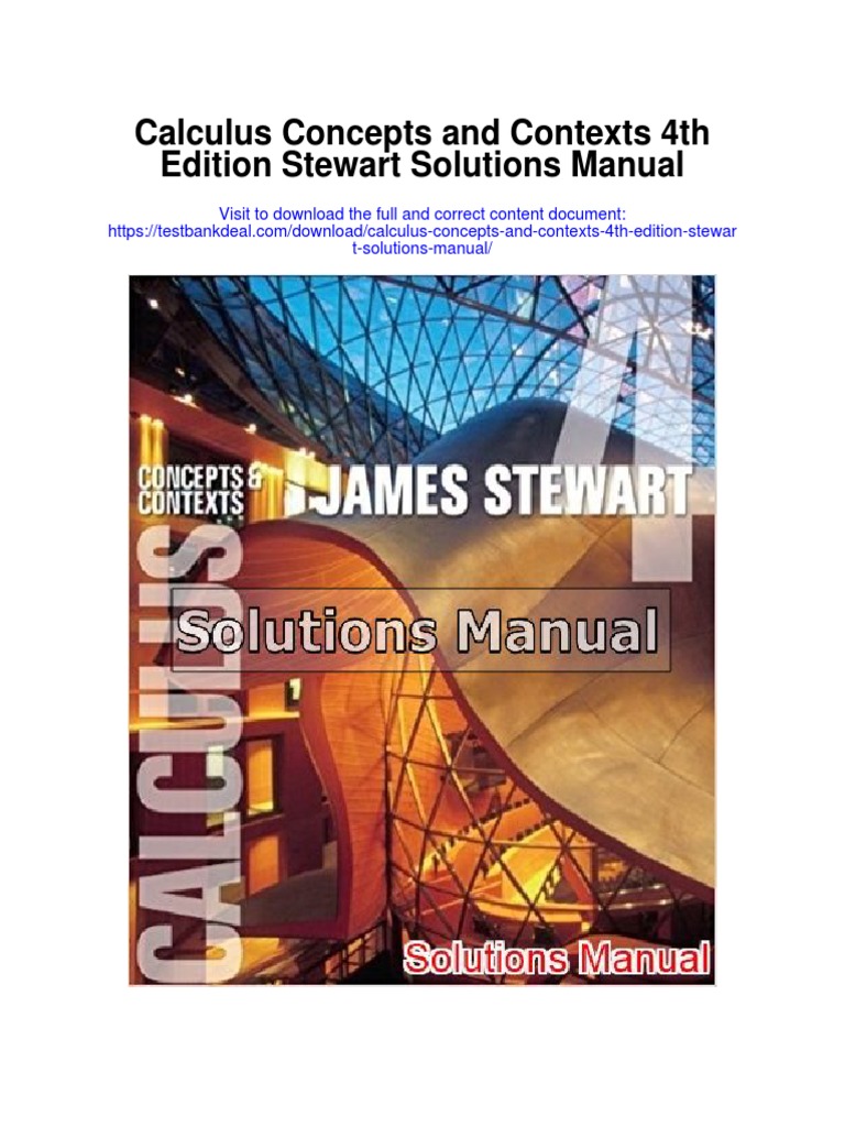 Calculus Concepts and Contexts 4th Edition Stewart Solutions Manual