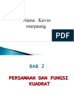 Bab 2 Persamaan Kuadrat Dan Fungsi Kuadr