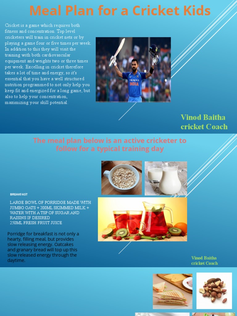 Cricket Diet Plan For Kids PDF