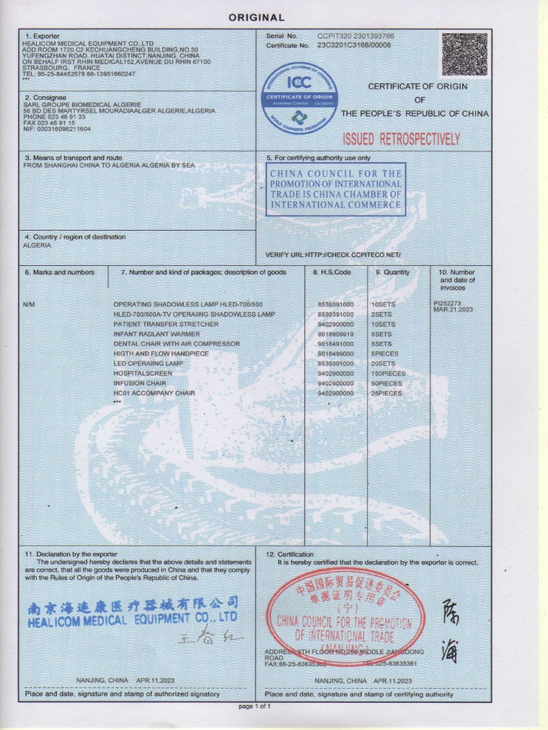 Certificat D'orgine | PDF