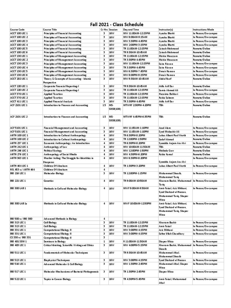 Fall 2021 class schedule pdf physical sciences