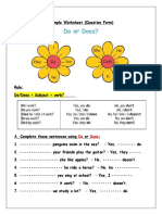 Present Simple Worksheet (Question Form)
