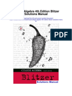 College Algebra 4th Edition Blitzer Solutions Manual